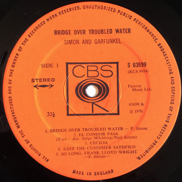 Simon And Garfunkel* : Bridge Over Troubled Water (LP, Album, Mat)