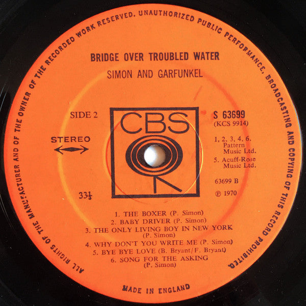 Simon And Garfunkel* : Bridge Over Troubled Water (LP, Album, Mat)