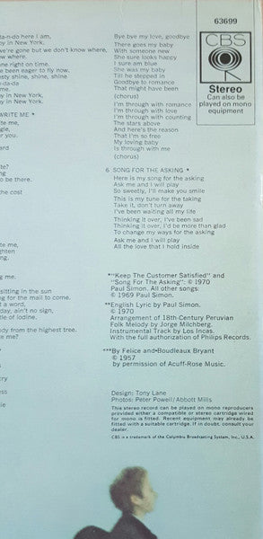 Simon And Garfunkel* : Bridge Over Troubled Water (LP, Album, Mat)