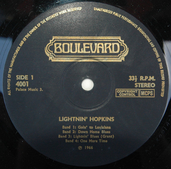 Lightnin' Hopkins : Lightnin' Hopkins (LP, Album, RE)