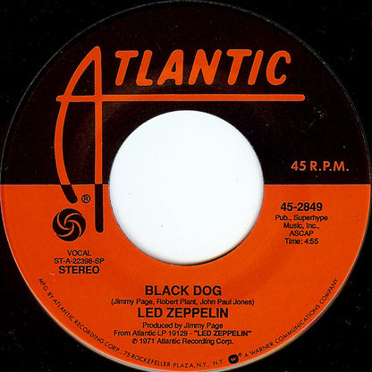 Led Zeppelin : Black Dog (7", Single, RE)