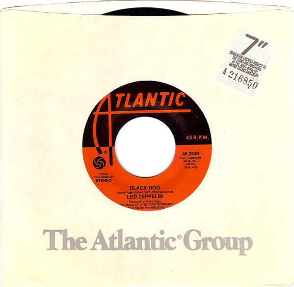 Led Zeppelin : Black Dog (7", Single, RE)