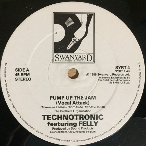 Technotronic Featuring Felly : Pump Up The Jam (12", Single)