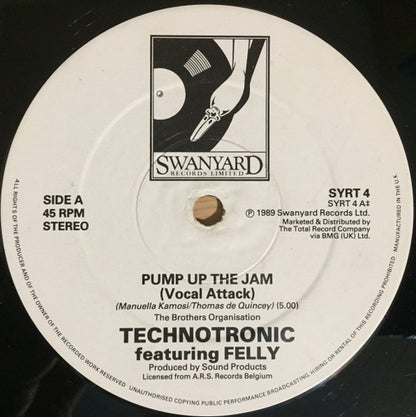 Technotronic Featuring Felly : Pump Up The Jam (12", Single)