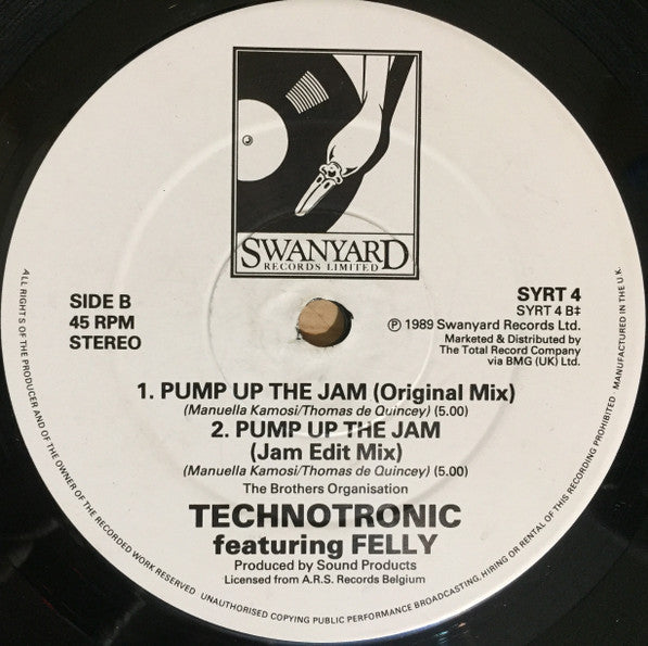 Technotronic Featuring Felly : Pump Up The Jam (12", Single)