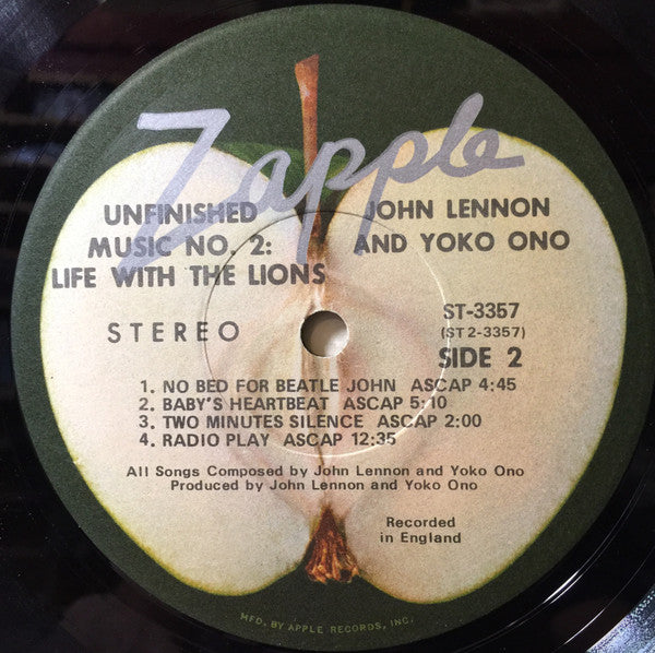 John Lennon / Yoko Ono* : Unfinished Music No. 2: Life With The Lions (LP, Album, Jac)