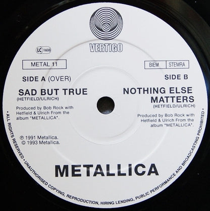 Metallica : Sad But True (7", Single, Pap)