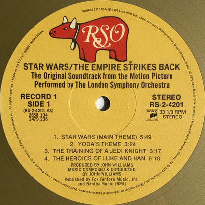 John Williams (4), The London Symphony Orchestra* : Star Wars / The Empire Strikes Back / The Original Soundtrack From The Motion Picture (2xLP, Album, Ltd, RE, Gol)