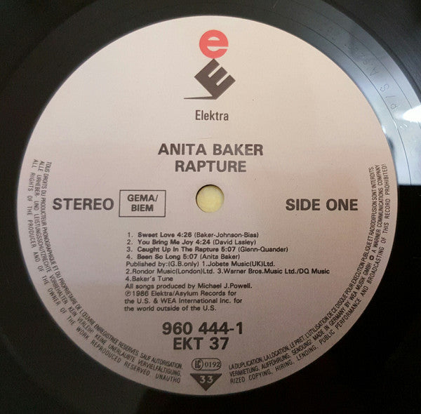 Anita Baker : Rapture (LP, Album)