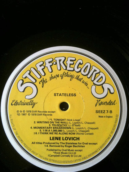 Lene Lovich : Stateless (LP, Album, RE, Yel)