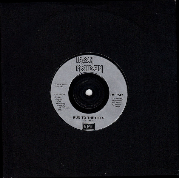 Iron Maiden : Run To The Hills (7", Single, Sil)