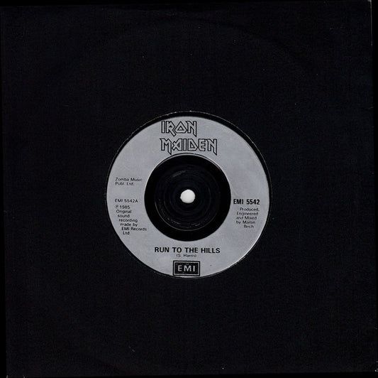 Iron Maiden : Run To The Hills (7", Single, Sil)