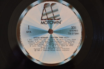 Stevie Wonder : Hotter Than July (LP, Album)
