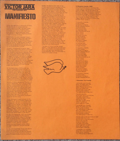 Victor Jara : Manifiesto Chile September 1973 (LP, Comp, Mono, M/Print)