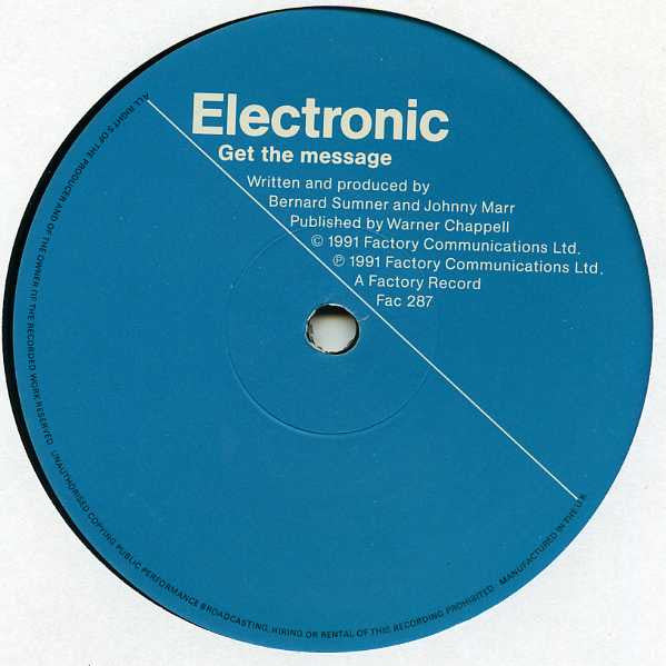 Electronic : Get The Message (12", Single)