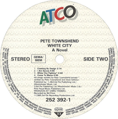 Pete Townshend : White City (A Novel) (LP, Album)