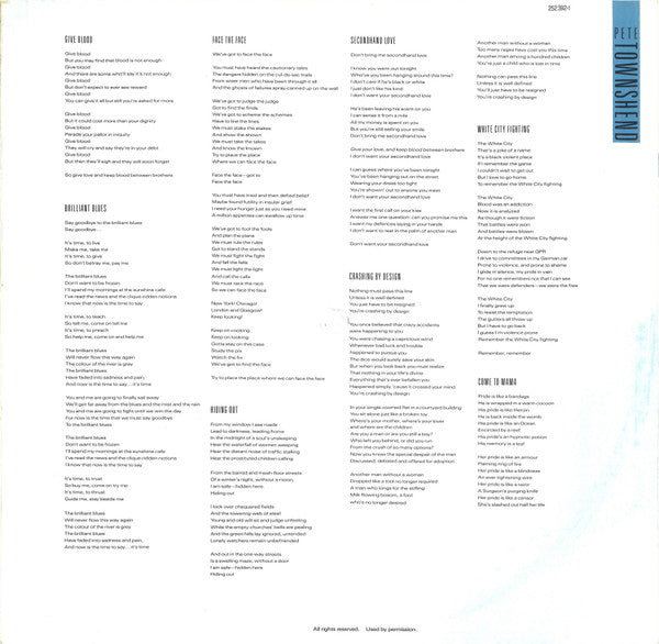 Pete Townshend : White City (A Novel) (LP, Album)