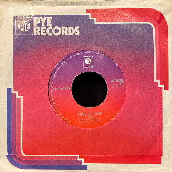 Faith Brown : Stone The Crows / Turn On The Light (7", Single)
