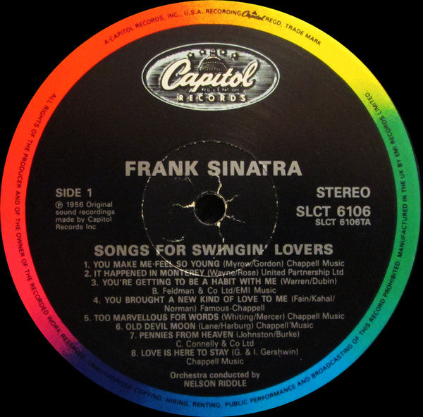 Frank Sinatra : Songs For Swingin' Lovers! (LP, Mono, RM, Bar)
