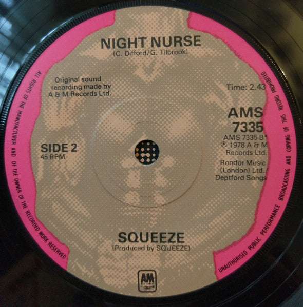 Squeeze (2) : Take Me I'm Yours (7", Single, Sol)