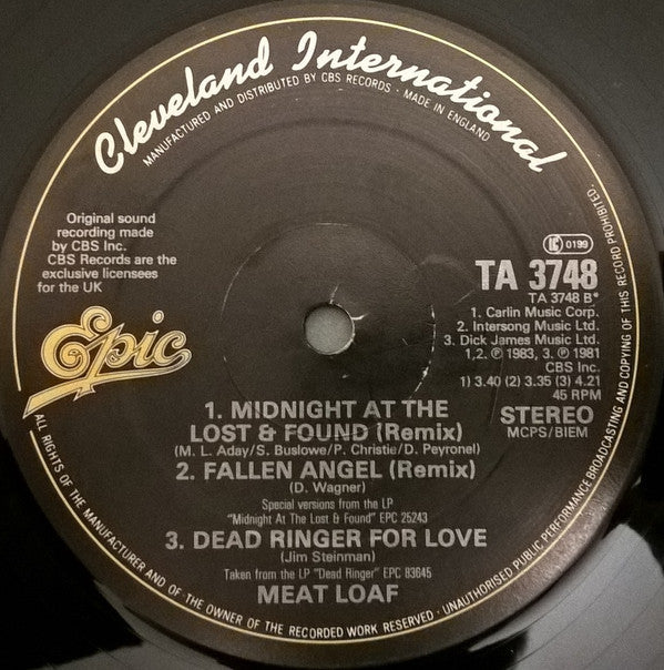 Meat Loaf : Midnight At The Lost And Found (12", Single)