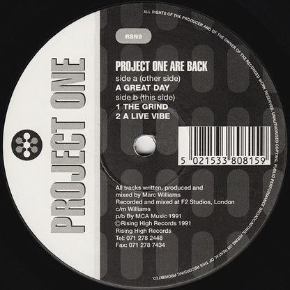 Project One : Project One Are Back (12")