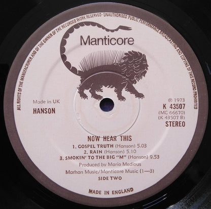 Hanson (4) : Now Hear This (LP, Album)