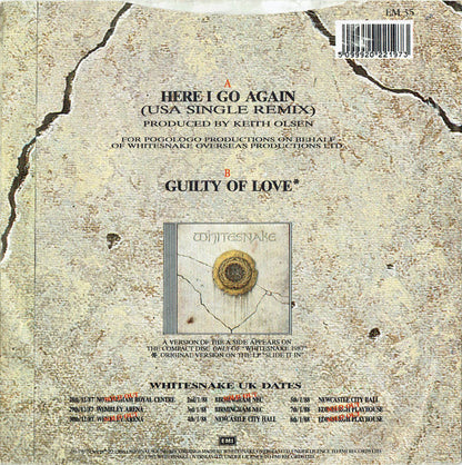 Whitesnake : Here I Go Again (USA Single Remix) (7", Single, Inj)