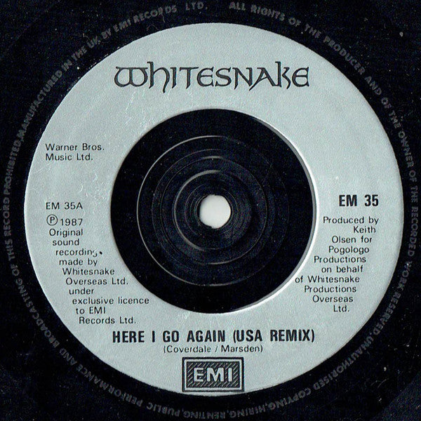 Whitesnake : Here I Go Again (USA Single Remix) (7", Single, Inj)