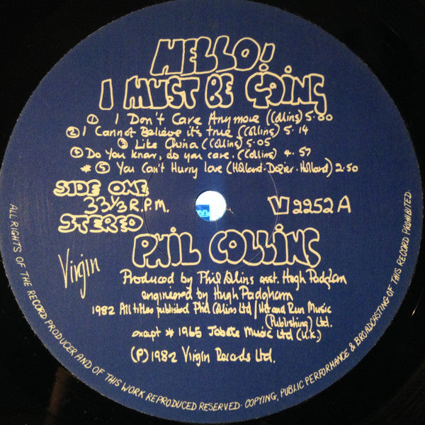 Phil Collins : Hello, I Must Be Going! (LP, Album, Gat)