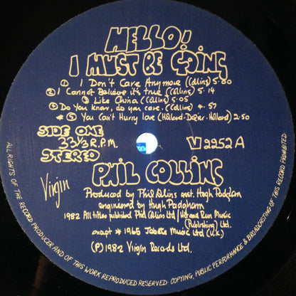 Phil Collins : Hello, I Must Be Going! (LP, Album, Gat)