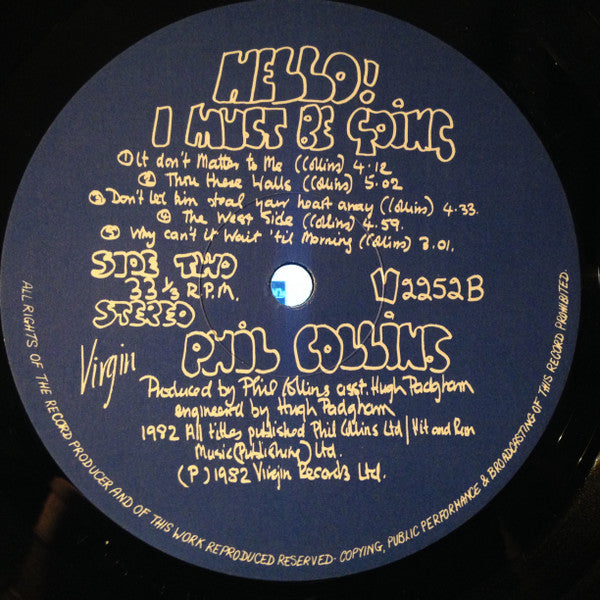 Phil Collins : Hello, I Must Be Going! (LP, Album, Gat)