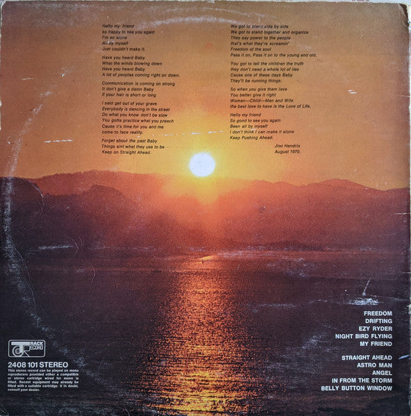 Jimi Hendrix : The Cry Of Love (LP, Album, Gat)