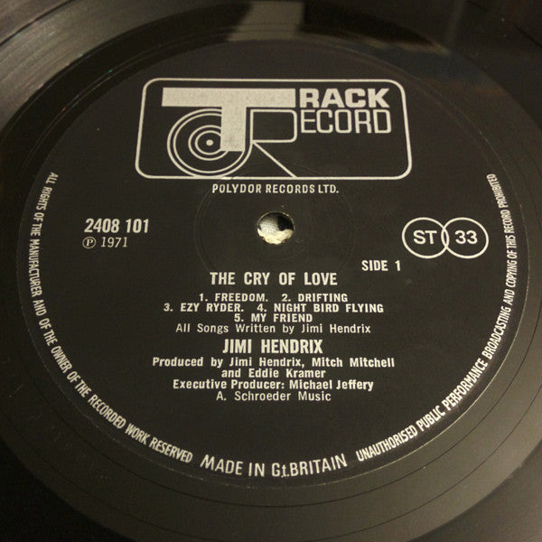 Jimi Hendrix : The Cry Of Love (LP, Album, Gat)