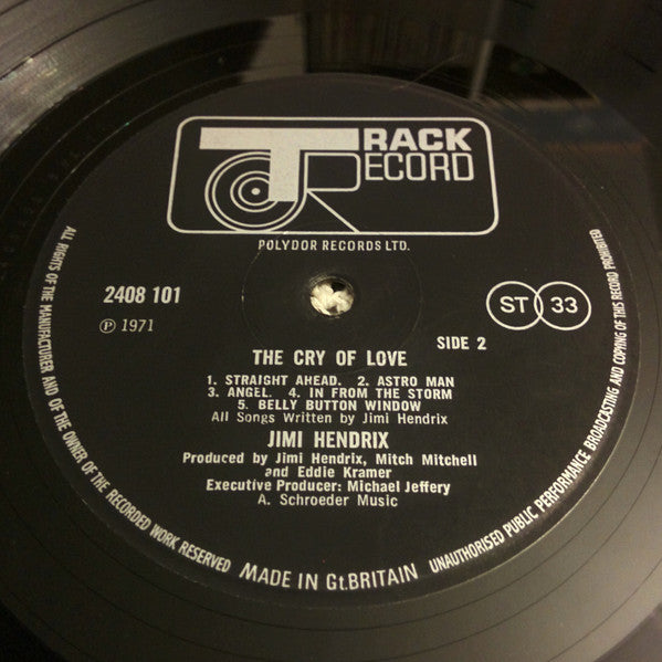 Jimi Hendrix : The Cry Of Love (LP, Album, Gat)
