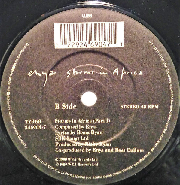 Enya : Storms In Africa (7", Single)