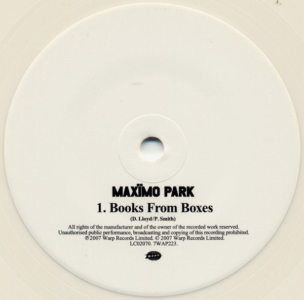 Maxïmo Park : Books From Boxes (7", Single, 1/2)