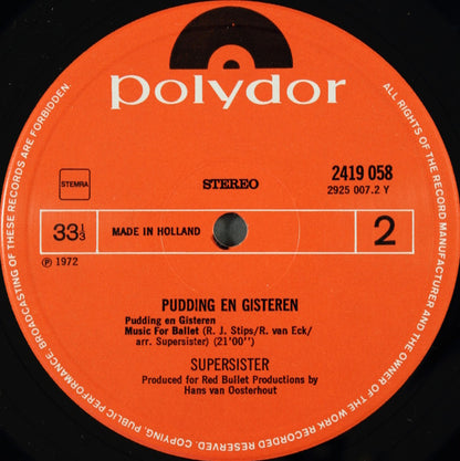 Supersister (2) : Pudding En Gisteren (LP, Album, RE)