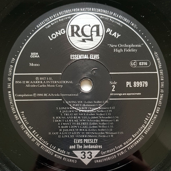 Elvis Presley : Essential Elvis (LP, Mono, Gat)