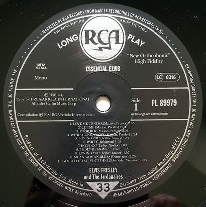 Elvis Presley : Essential Elvis (LP, Mono, Gat)