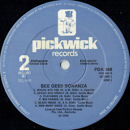 Bee Gees : The Bee Gees Bonanza (The Early Days) (2xLP, Comp, RM, CBS)