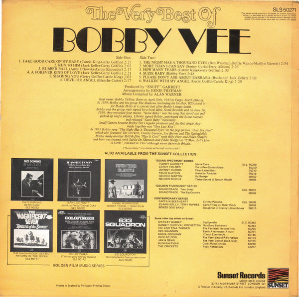 Bobby Vee : The Very Best Of Bobby Vee (LP, Comp)