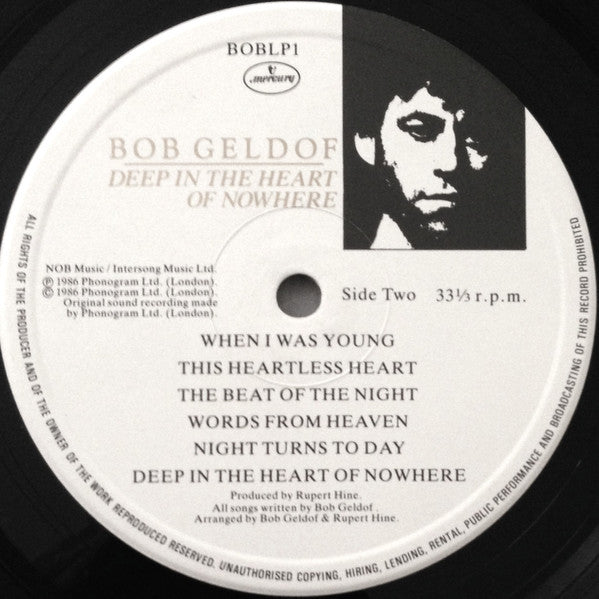 Bob Geldof : Deep In The Heart Of Nowhere (LP, Album)