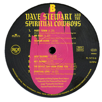 Dave Stewart And The Spiritual Cowboys : Dave Stewart And The Spiritual Cowboys (LP, Album)