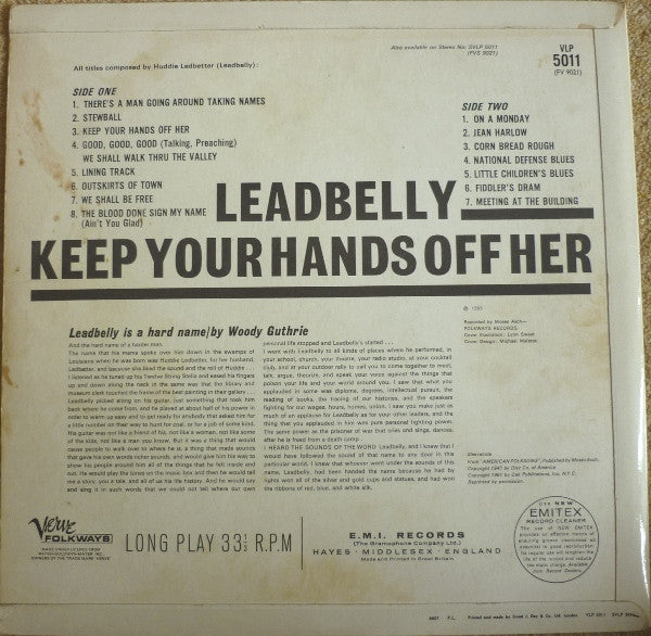 Leadbelly : Keep Your Hands Off Her (LP, Album, Mono)