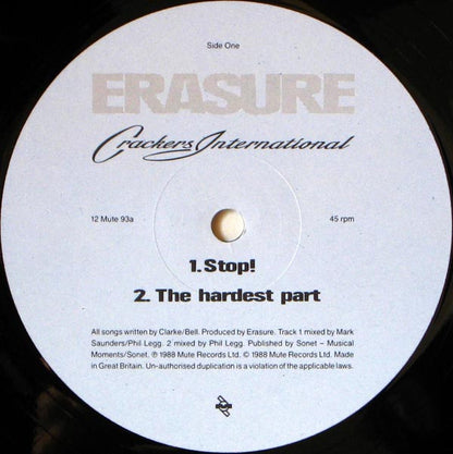 Erasure : Crackers International (12", EP, Single)