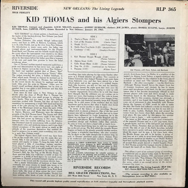 Kid Thomas And His Algiers Stompers : Kid Thomas And His Algiers Stompers (LP, Album, Mono)