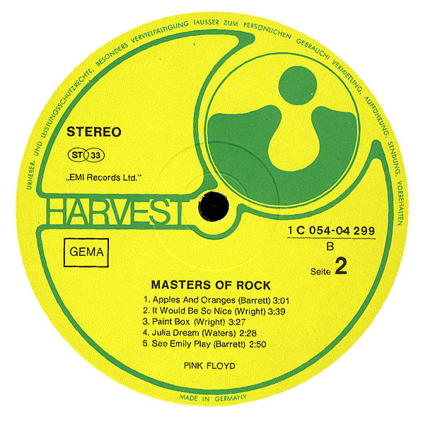 Pink Floyd : Masters Of Rock (LP, Comp)