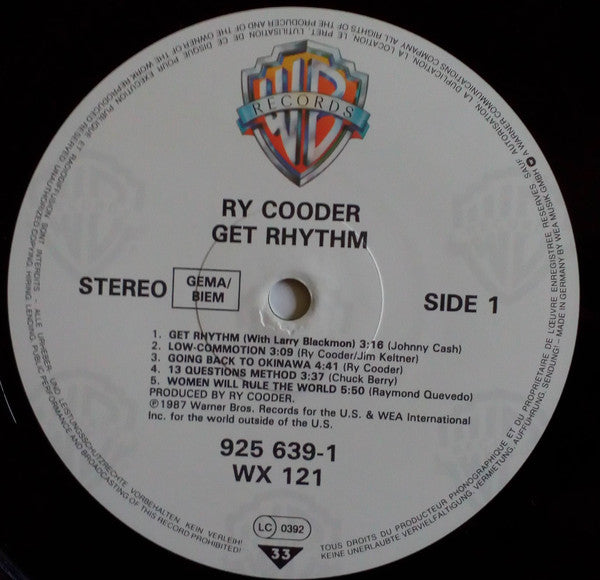 Ry Cooder : Get Rhythm (LP, Album)
