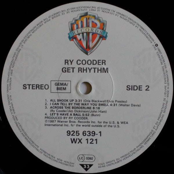 Ry Cooder : Get Rhythm (LP, Album)